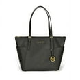 thumbnail image 1 of Michael Kors Jet Set Top-Zip Saffiano Leather Tote in Black - Medium, 1 of 3