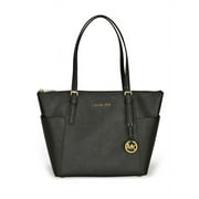 Michael Kors Jet Set Top-Zip Saffiano Leather Tote in Black - Medium