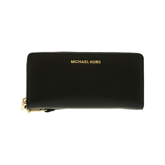 Michael Kors Jet Set Travel Continental Wristlet Signature Striped Logo Camel