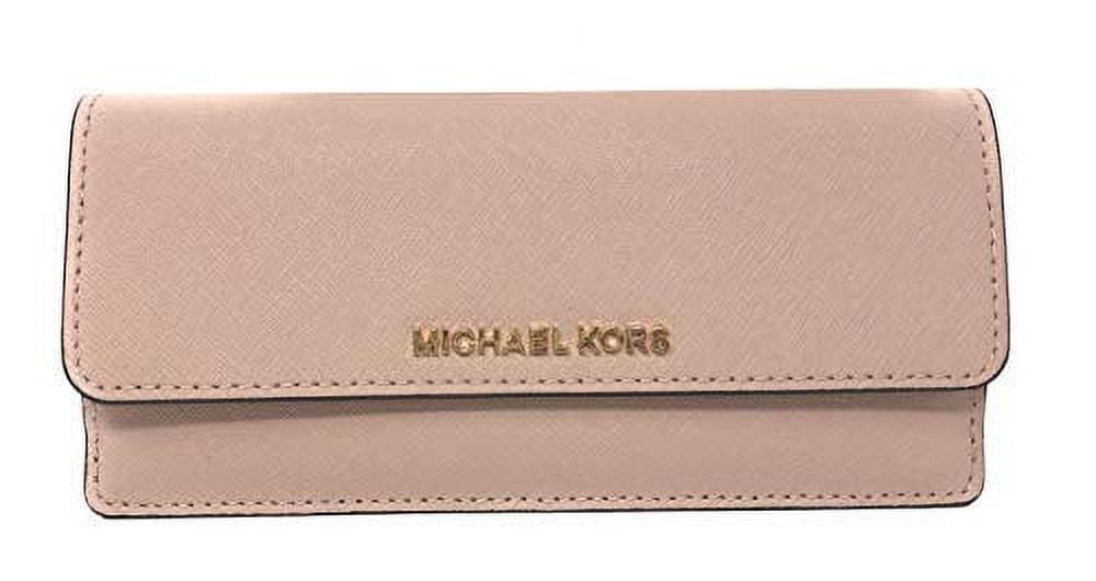 Donna Michael Kors Porta carte di credito Jet Set Travel in pelle Saffiano  metallizzata Ballet