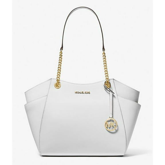 Michael Kors Women's Jet Set Large Saffiano Leather Shoulder Bag (Optic White) 35T5STVT3L-085