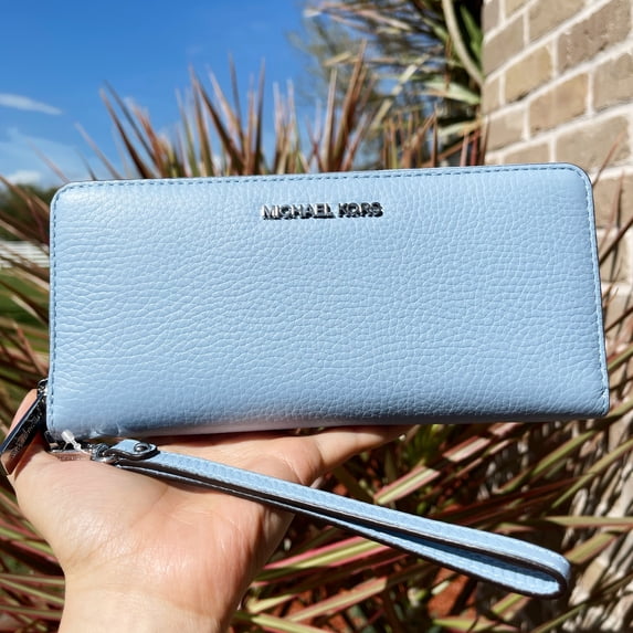 Michael Kors Jet Set Travel Large Travel Continental Wristlet Wallet Light Sky