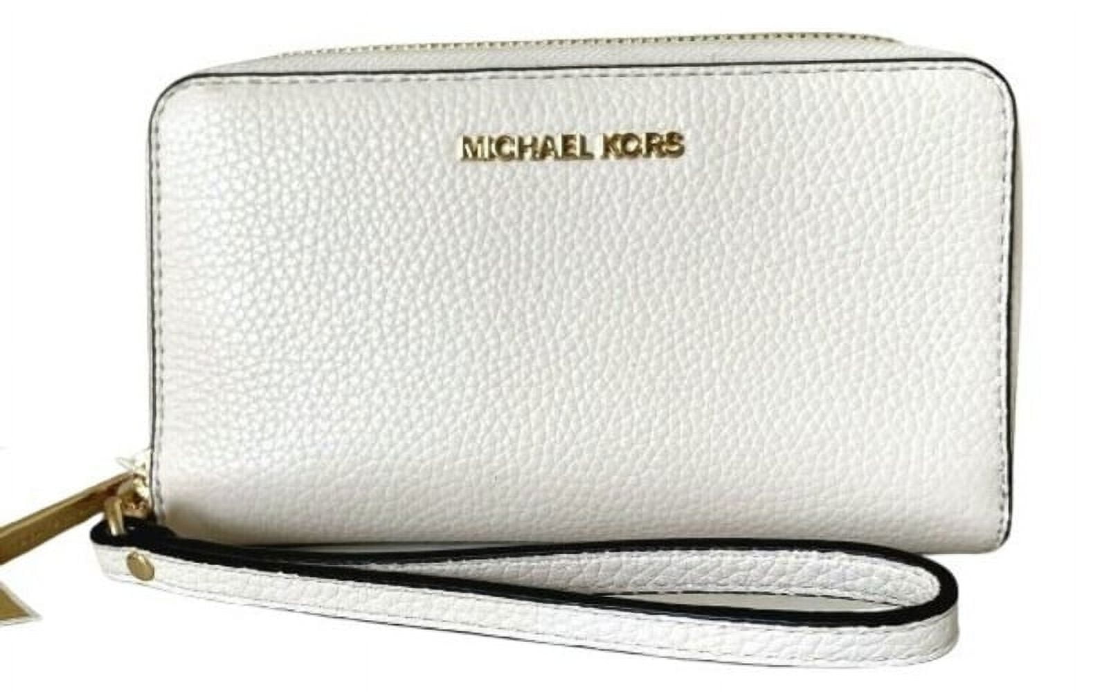 MICHAEL KORS: Michael Jet Set bag with all over monogram - Cream