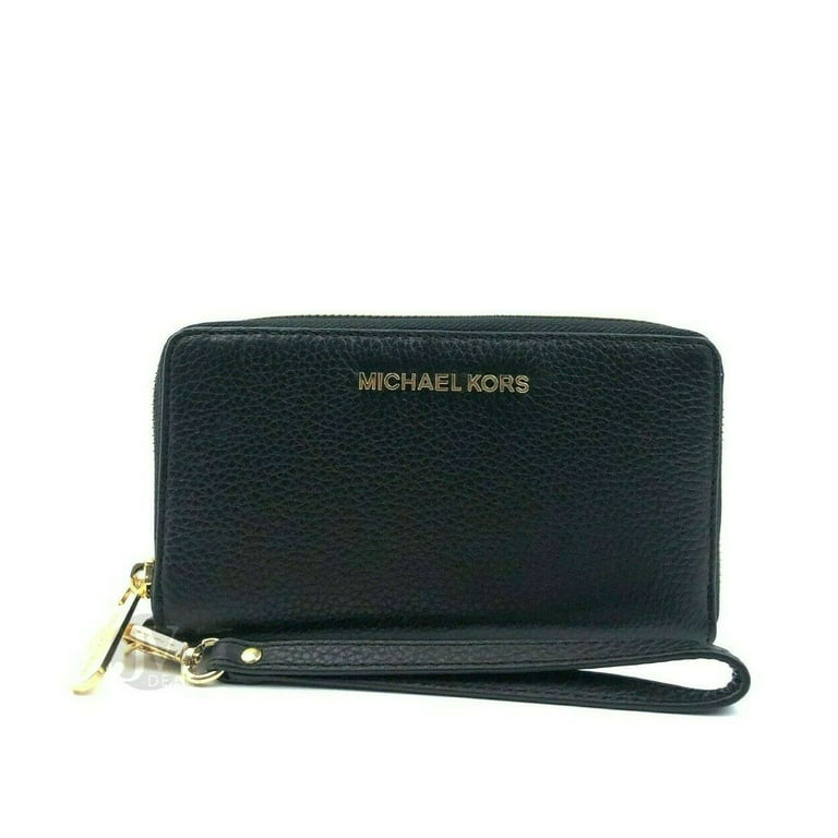 MICHAEL KORS: Michael Jet Set wallet in grained leather - Black
