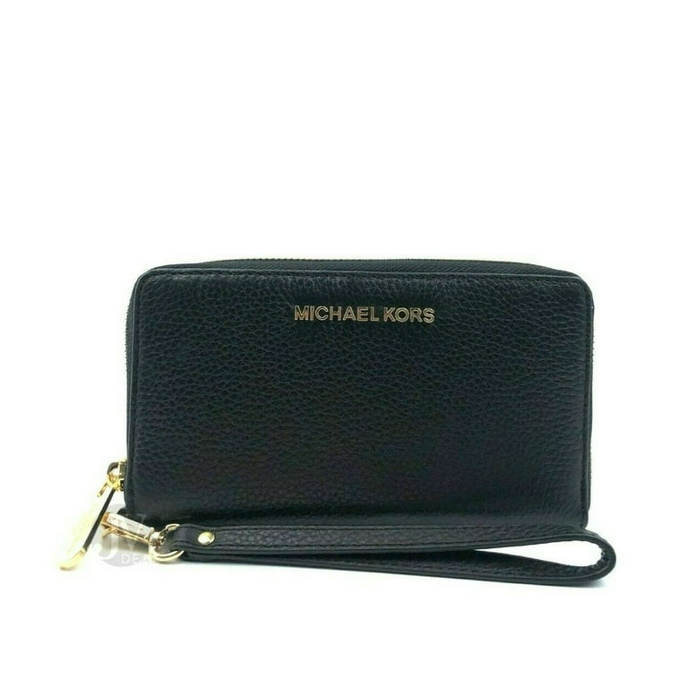 MICHAEL KORS JET SET TRAVEL MULTIFUNCTION LARGE PHONE WALLET WRISTLET BLACK