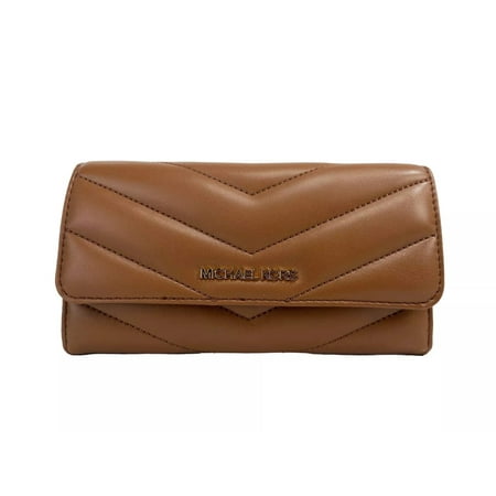 Michael Kors Women Large Trifold Leather Credit Card Holder Wallet Luggage $328