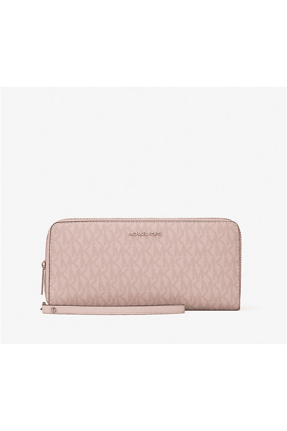 Jet Set Travel Large Travel Continental Wristlet Wallet Clutch (Powder Blush Signature/Gold Tone)