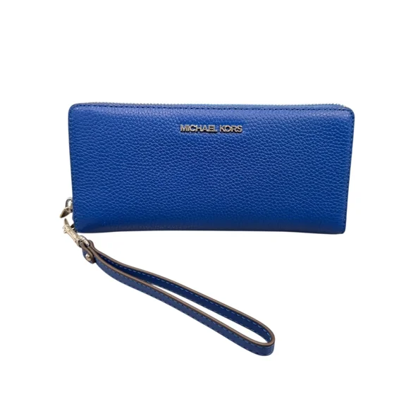 Michael Kors Jet Set Travel Large Travel Continental Wristlet Wallet Galaxy Blue