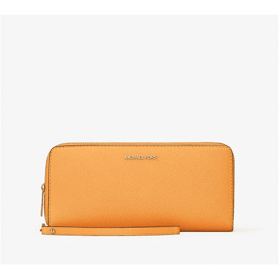 Michael Kors Jet Set Travel Large Travel Continental Wristlet Wallet Pop Orange