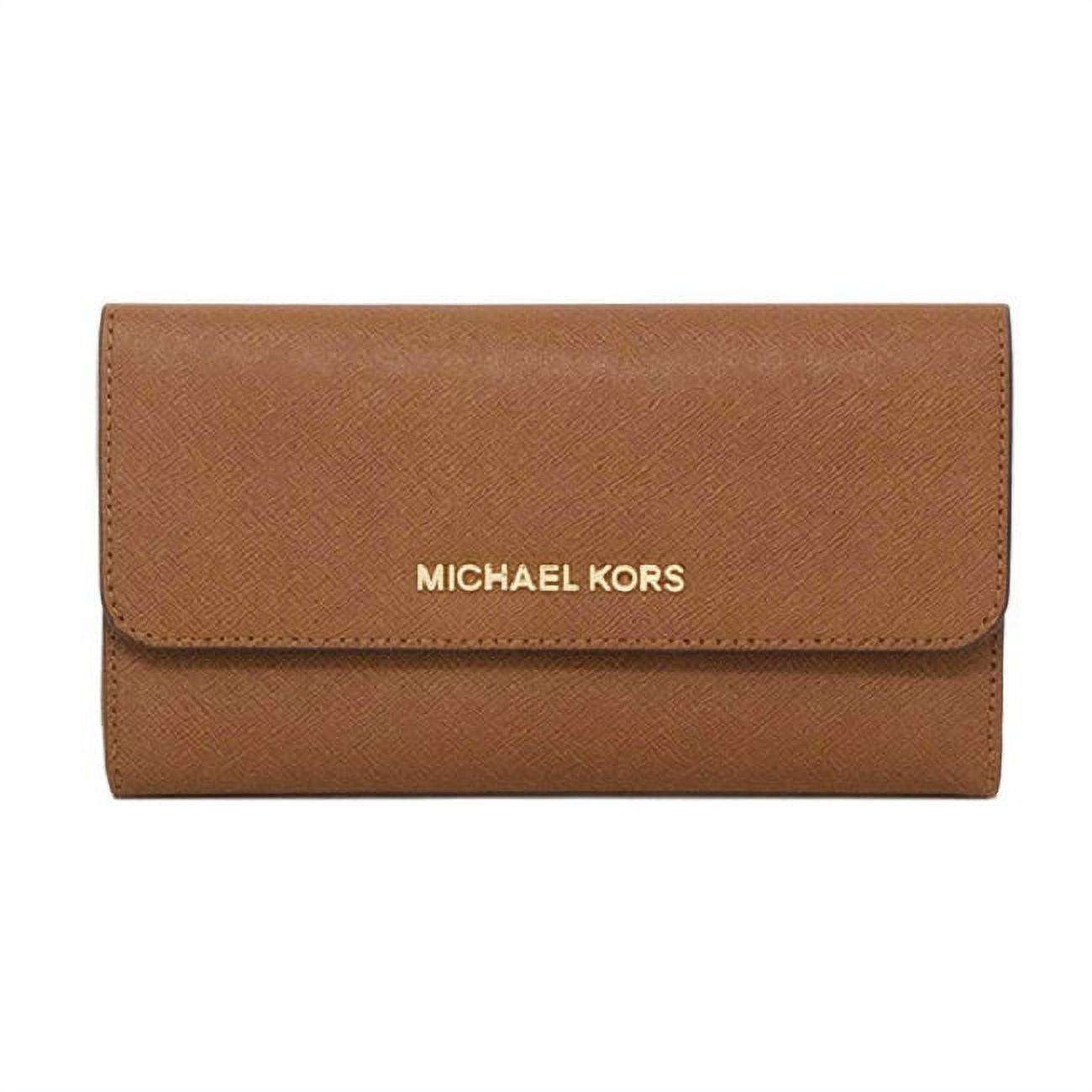 Michael Kors Brown/Tan Signature Coated Canvas And Leather Jet Set