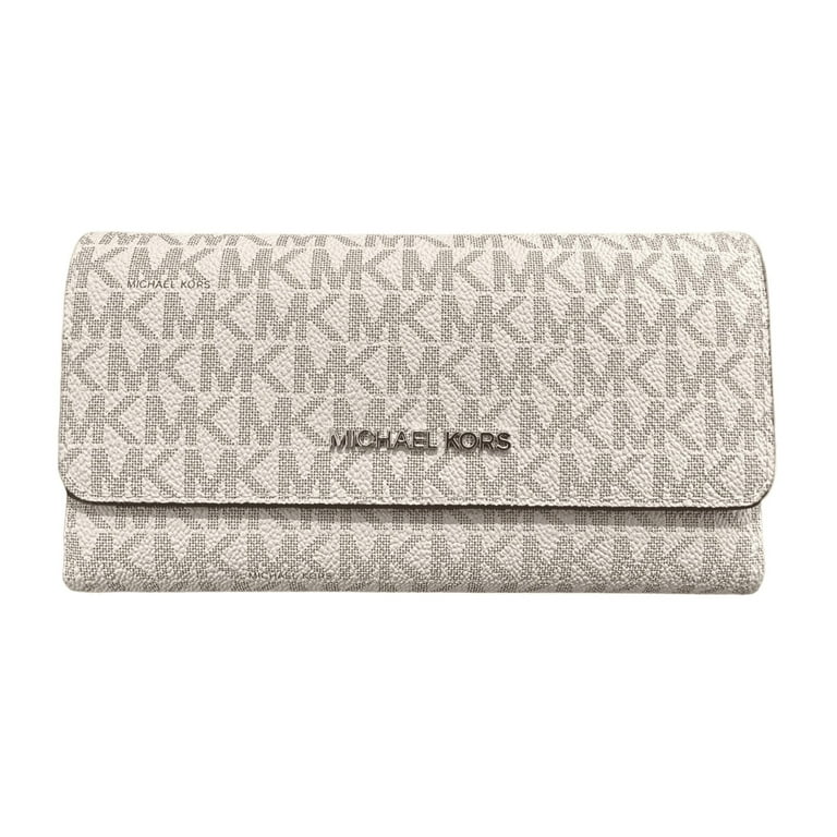 Michael Kors 長財布 JET SET TRAVEL LG TRIFO 35F8GTVF3B-BROWN Michael Kors Signature PVC Large Trifold Travel Wallet