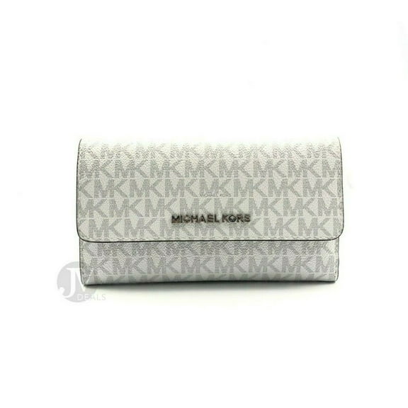 Michael Kors Jet Set Travel Leather Large Trifold Wallet Clutch