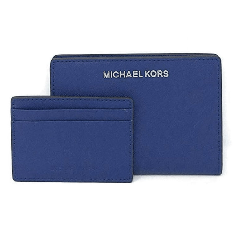 Michael Kors Jet Set Travel Medium Card Case Carryall Wallet Sapphire Blue