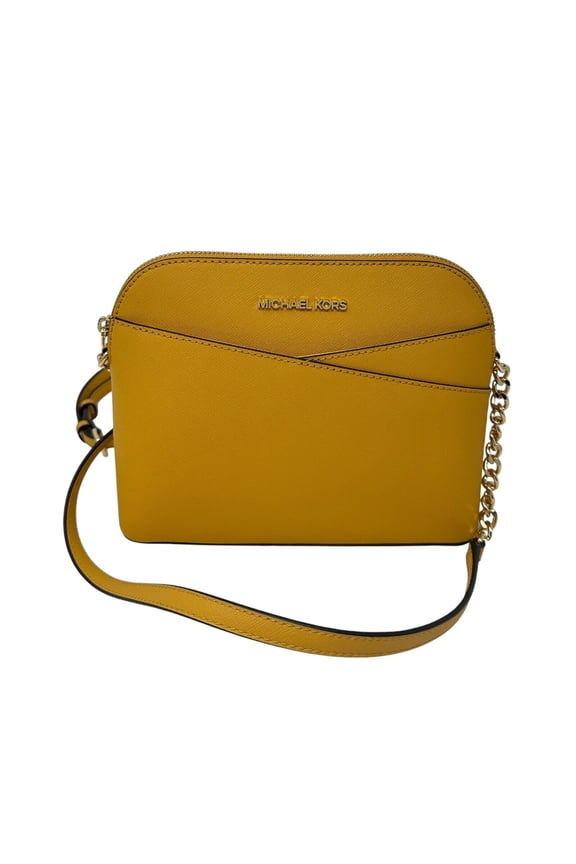 Jet Set Travel Medium Dome Crossbody Leather Golden Rod