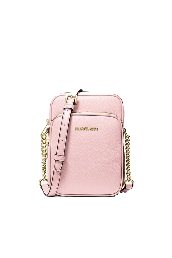 Jet Set Travel Medium Pebbled Leather Crossbody Bag Powder Blush 35H3GTVC2L-424