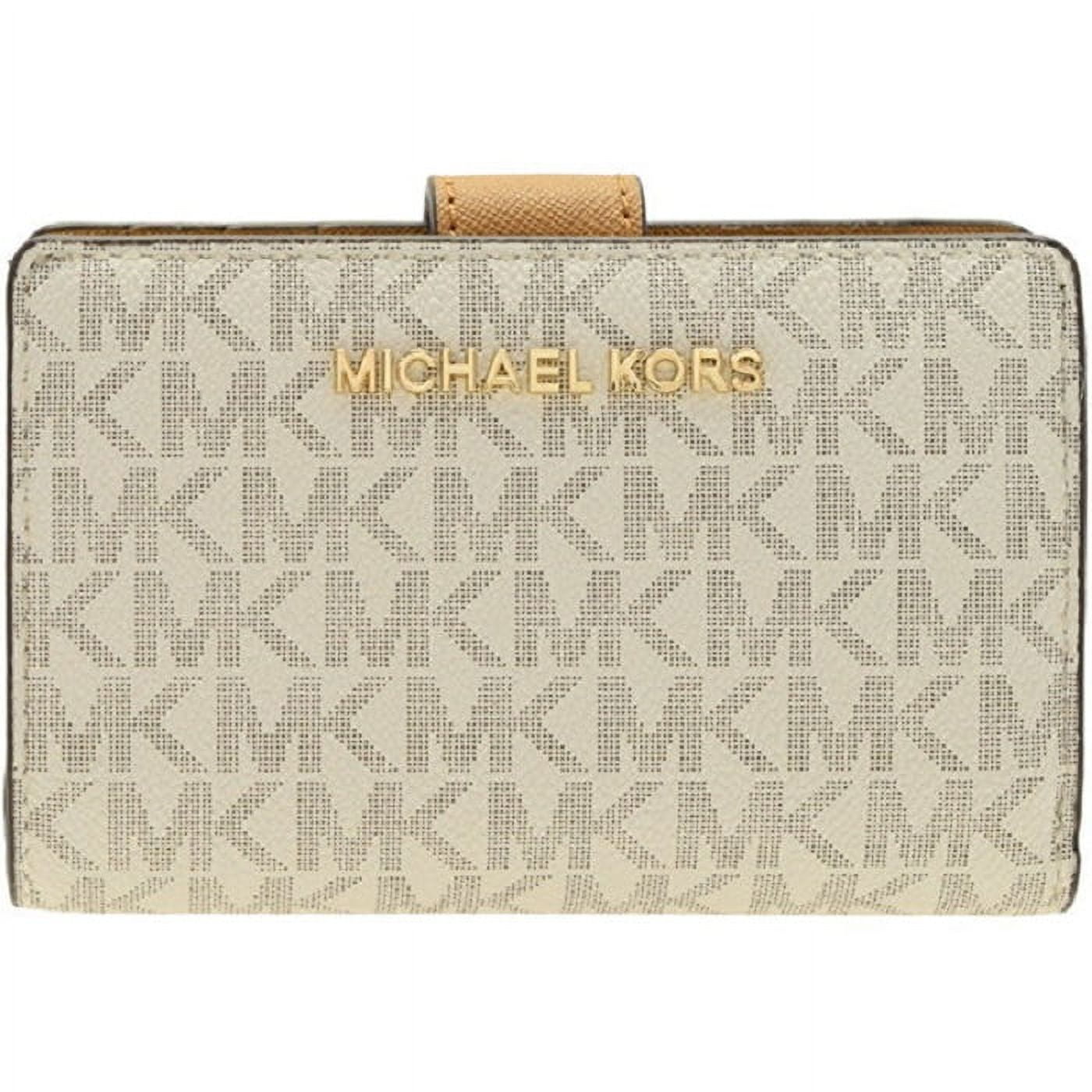 Jet set travel pvc signature bifold zip coin wallet clearance clutch