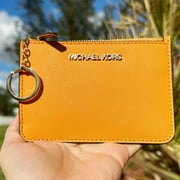 Michael Kors Jet Set Travel Small Leather Top Zip Coin Pouch Honeycomb Yellow