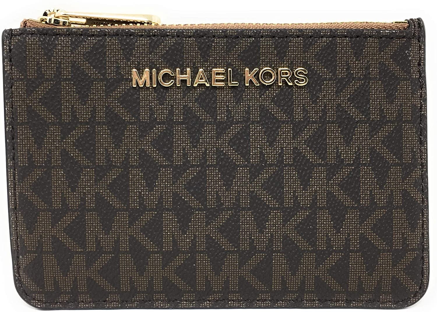Michael Kors Signature Brown Jet Set Travel Wallet with Coin