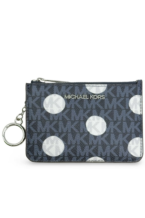 Women's Jet Set Travel Small Top Zip Coin Pouch With ID (Navy)