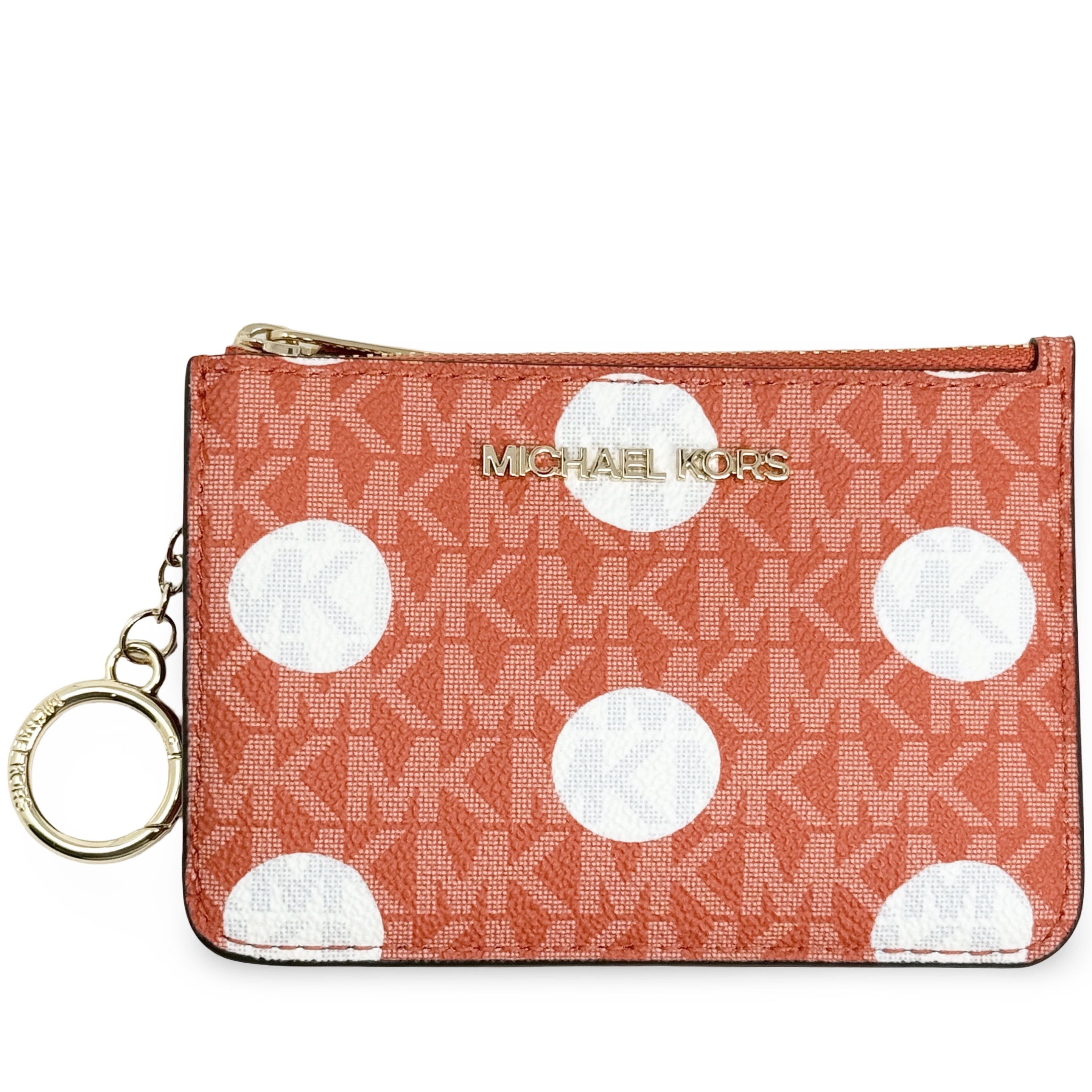 マイカルコース　key and coin purse Michael Kors Jet Set Travel Small Leather Top Zip Coin Pouch