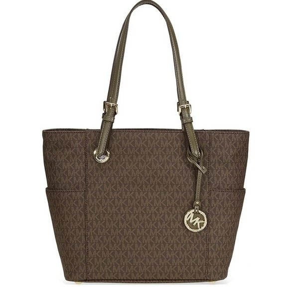 Michael Kors Jet Set Item East West Signature Tote, Brown/Olive