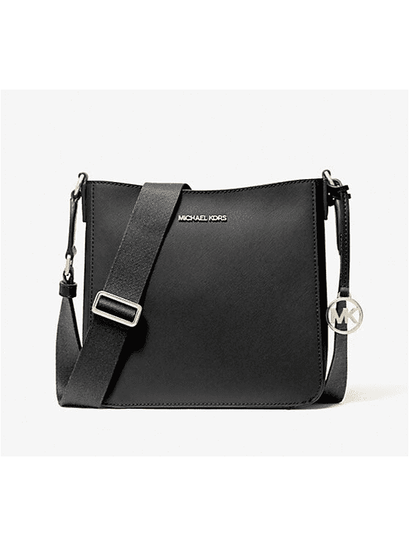 Women's Jet Set Travel Small Shoulder Messenger Crossbody Bag (Black/Black Gold Tone)