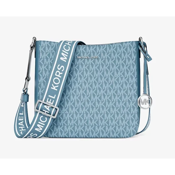 Michael Kors Women's Jet Set Travel Small Shoulder Messenger Crossbody Bag (Denim MK)