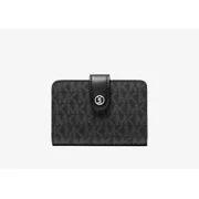 Michael Kors Jet Set Travel Small Signature Logo Billfold Wallet Black