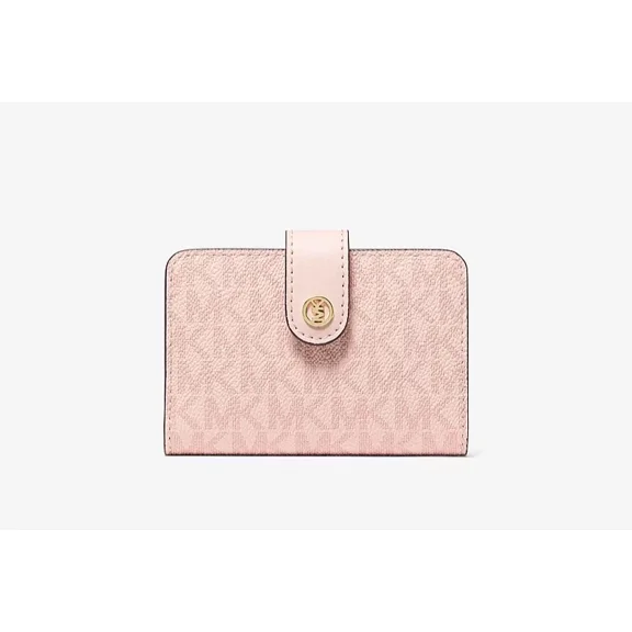 Michael Kors Jet Set Travel Small Signature Logo Billfold Wallet Powder Blush