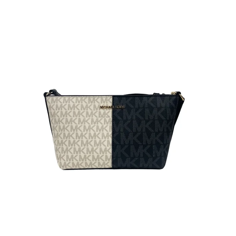 Michael Kors Jet Set Small Crossbody, Two-Tone Black White, PVC