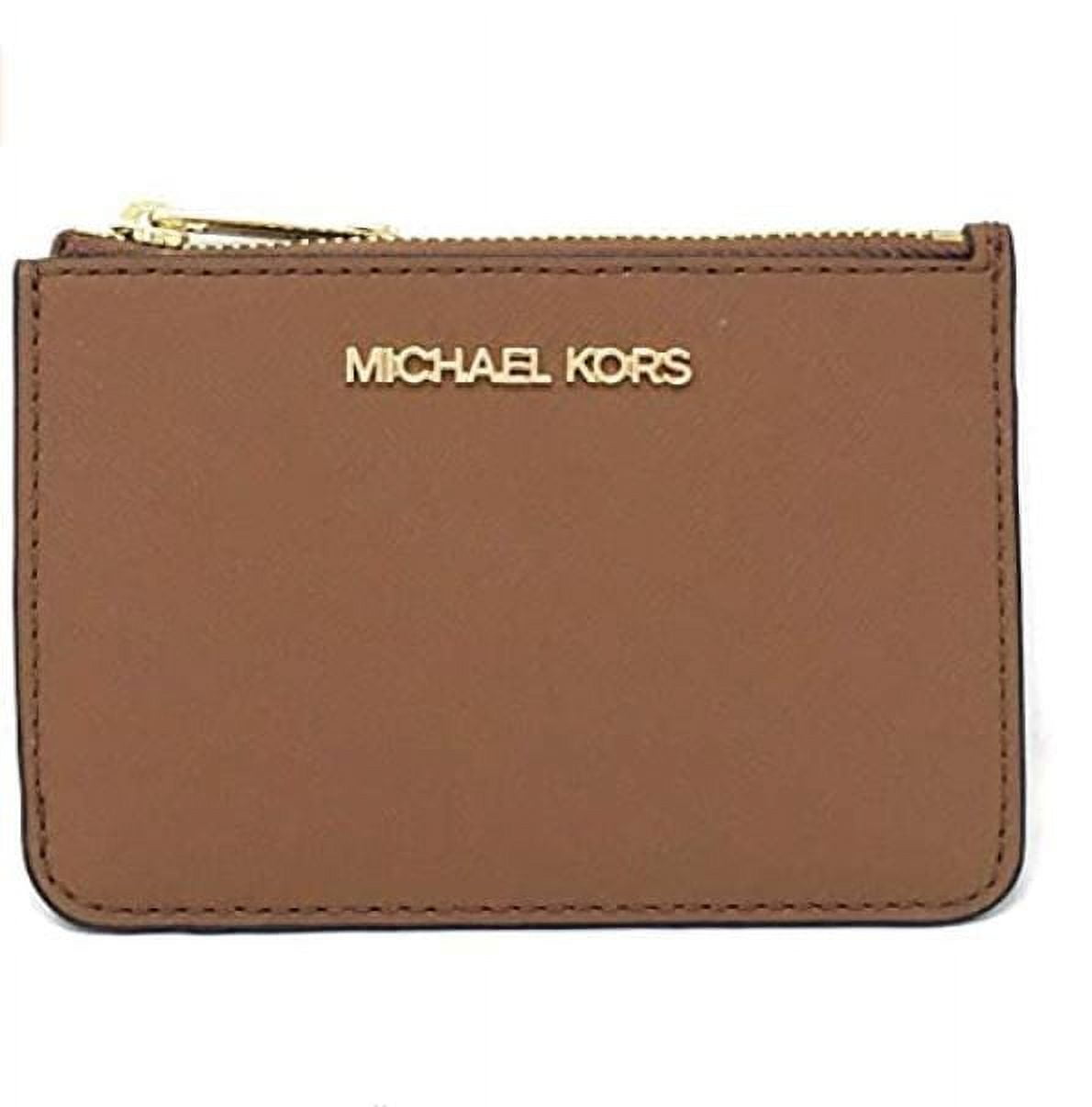 Michael Kors Black Saffiano Keychain mini wallet gold hardware