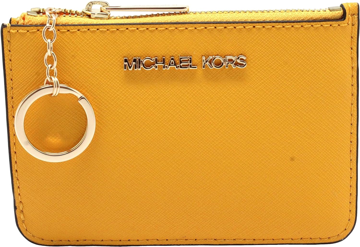 Michael Kors Jet Set Travel Small Top Zip Coin Pouch with ID Holder in Saffiano Leather (Jasmine Yellow, 1) - image 1 of 6