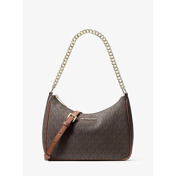 Michael Kors Jet Set Travel Women Large Logo Convertible Crossbody Bag Brown