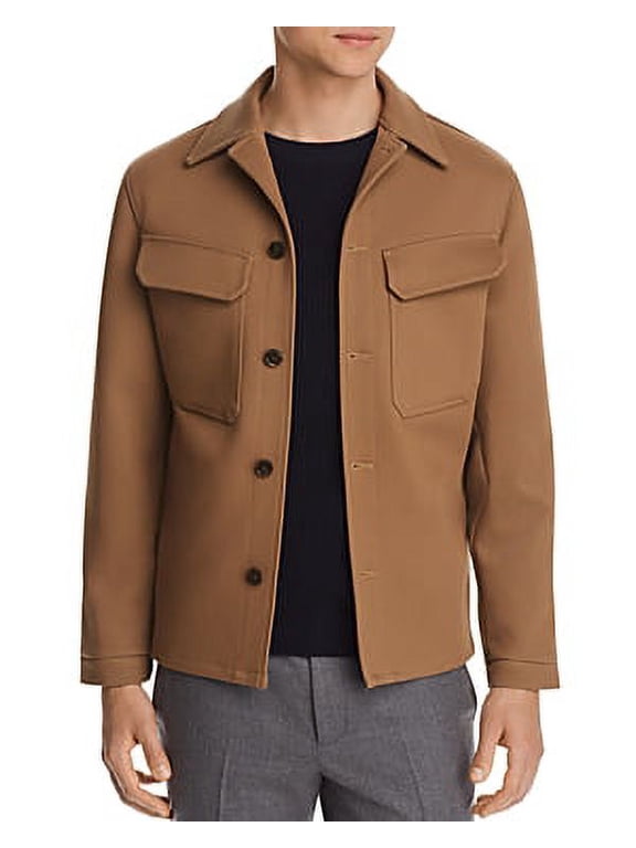 Men's Coat Buttondown Heavyweight Jacket Outerwear Brown L Xl Xxl