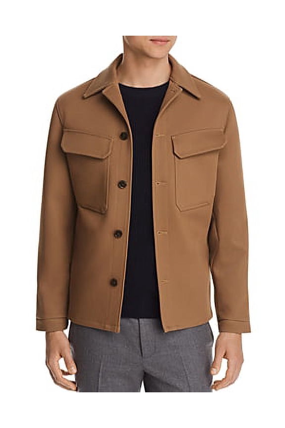 Men's Coat Buttondown Heavyweight Jacket Outerwear Brown L Xl Xxl