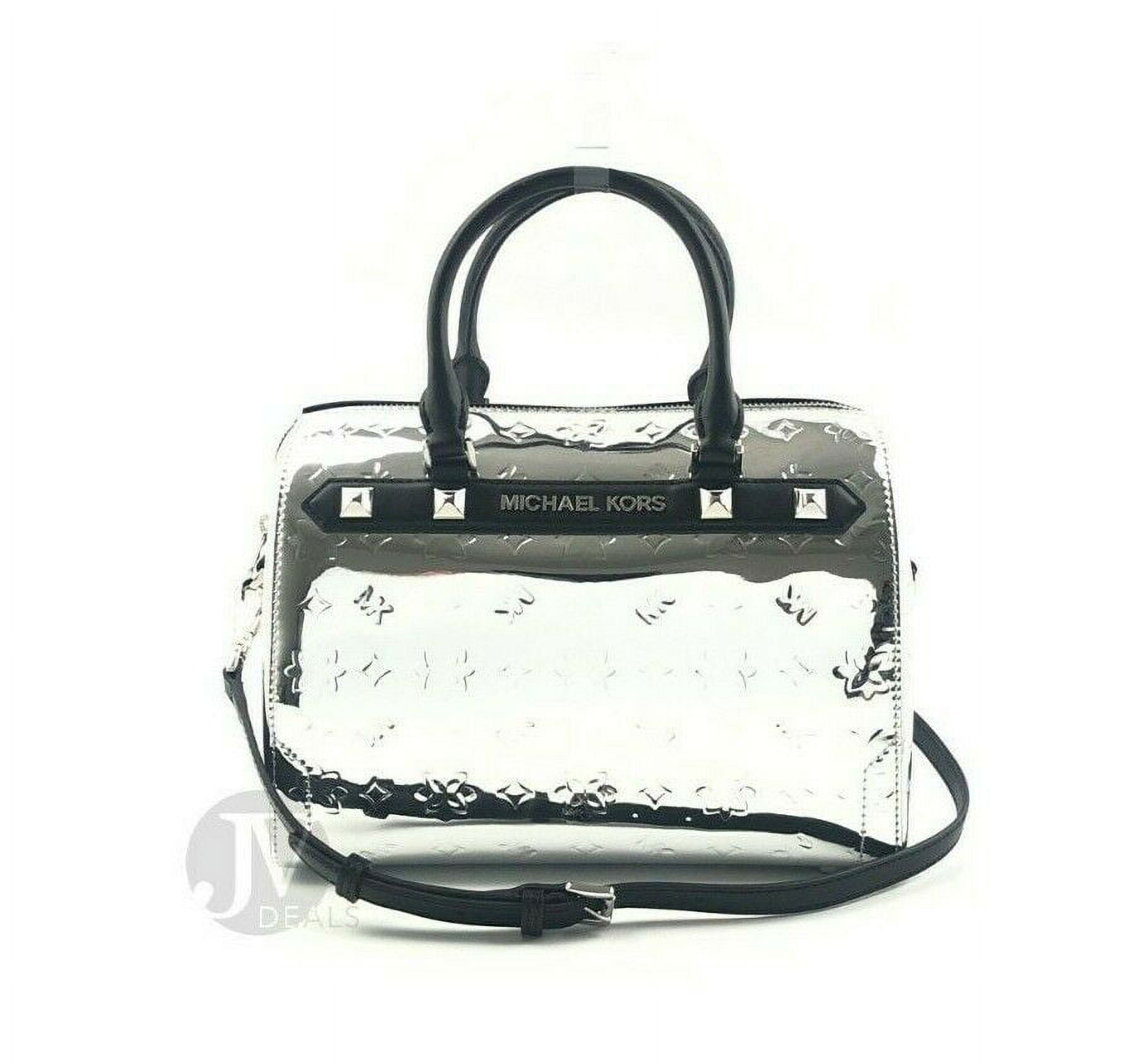 Michael Kors Kara Embossed Metallic Leather Large Duffle Satchel