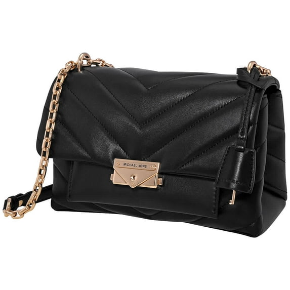 Michael Kors Ladies Black Quilted Leather Cece Medium Convertible Shoulder Bag