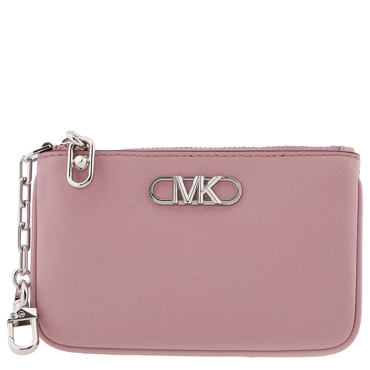 Michael Kors Ladies Royal Pink Parker Small Leather Zip Card Case