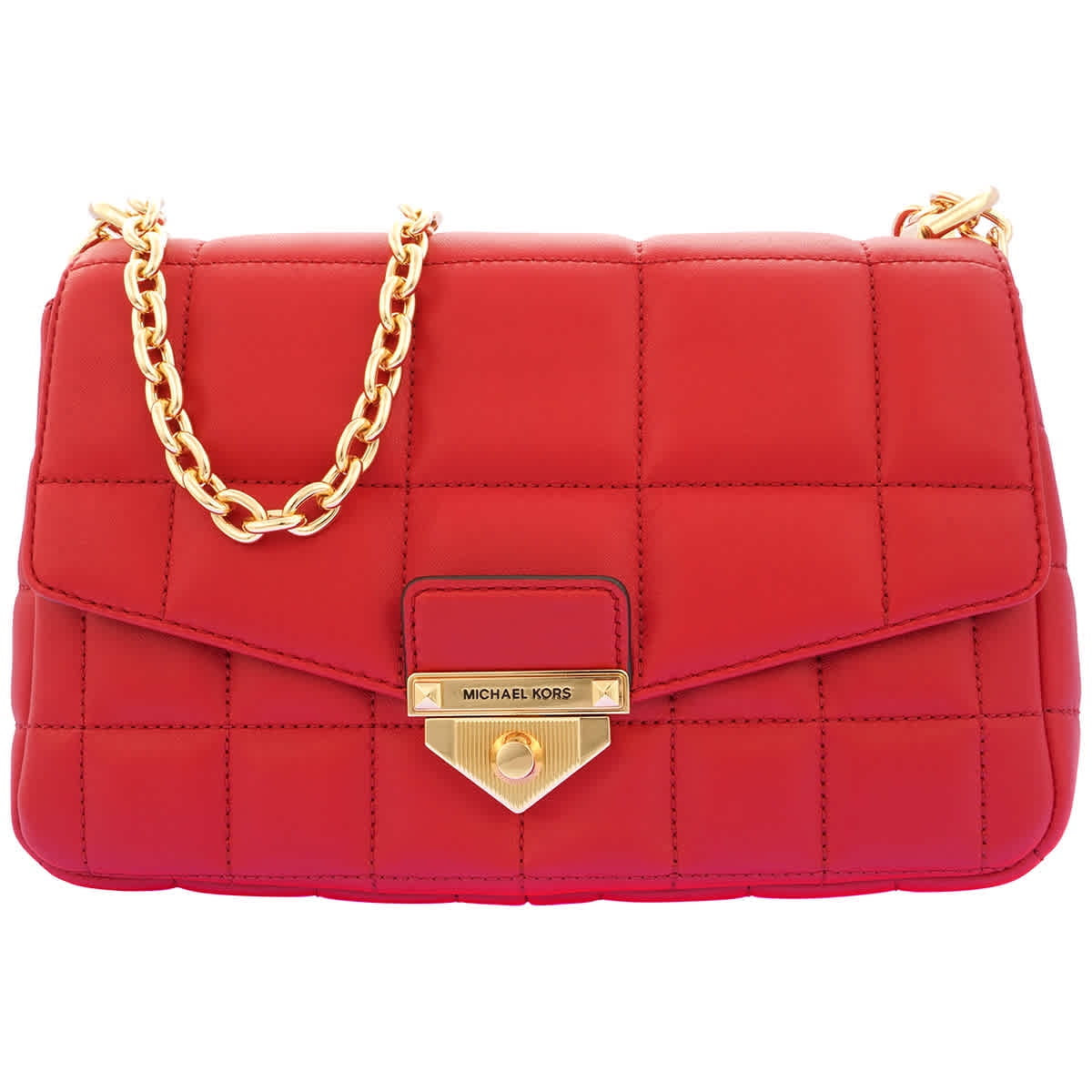 MICHAEL KORS: Soho Michael bag in quilted leather - Red