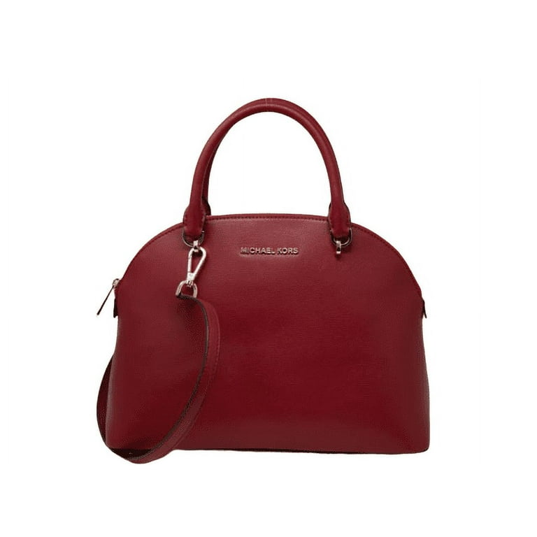 Michael Kors Large Emmy Leather Shoulder Dome Satchel Bag Scarlet New With Tags