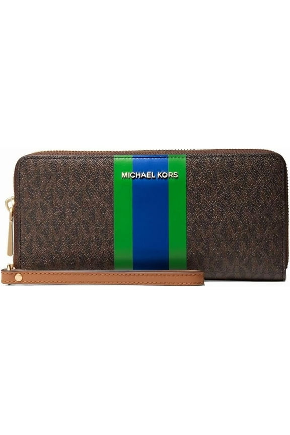 Large Logo Stripe Continental Wallet, Palm
