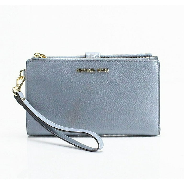 Michael Kors Womens Adele Double-Zip Pebble Leather Phone Wristlet  32T7Safw4L-425 Soft Sky