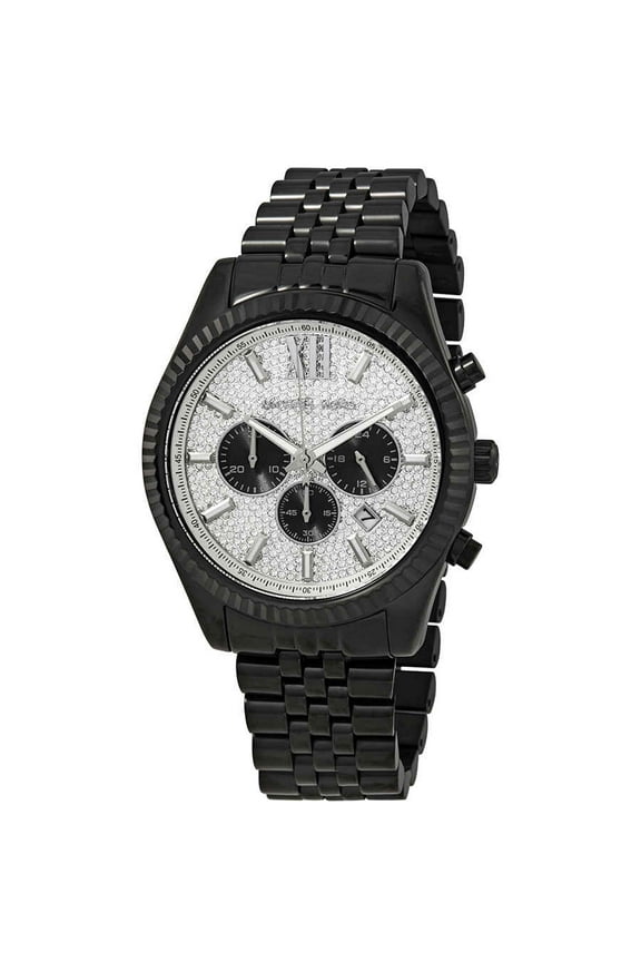 Lexington Chronograph Quartz Crystal Paved Dial Men's Watch MK8605