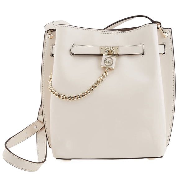 Michael Kors Light Cream Hamilton Legacy Medium Leather Bucket Bag