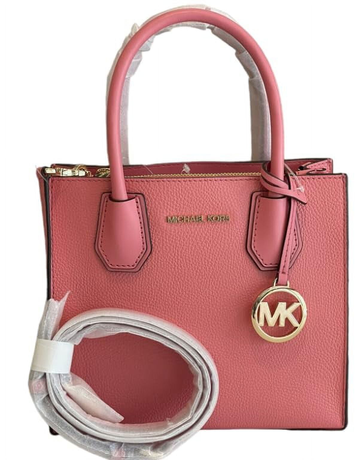 Michael Kors Mercer Medium Saffiano Leather Messenger Crossbody - Soft Pink  … - AllGlitters