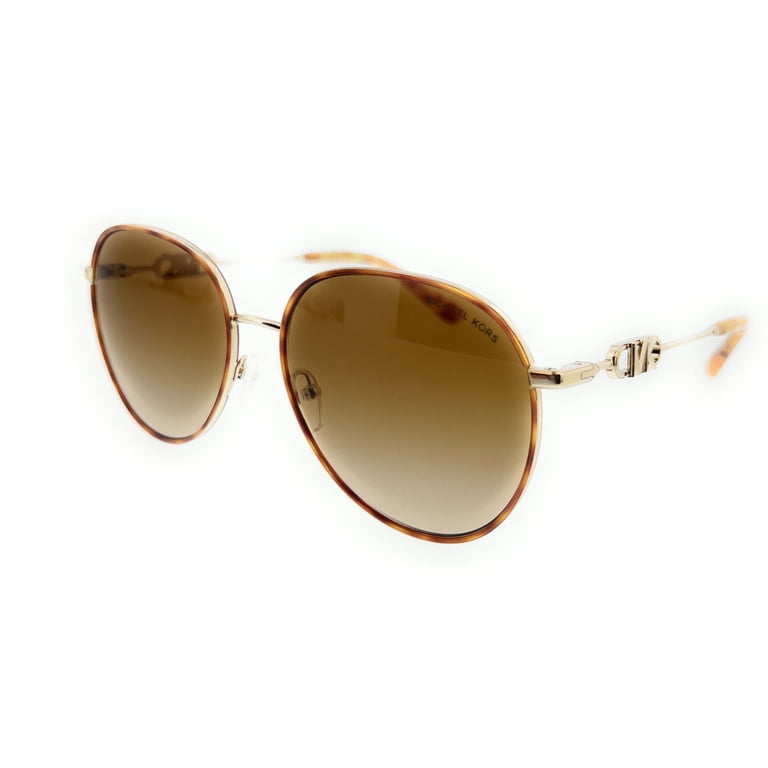 Michael Kors Womens Aviator Sunglasses MK 1128J Light Gold 