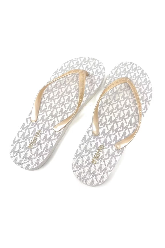 MK Logo Charm PVC Jet Set Print Women's Flip Flop