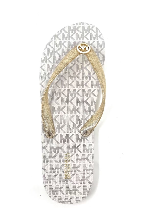 MK Logo Glitter PVC Jet Set Print Women's Flip Flop