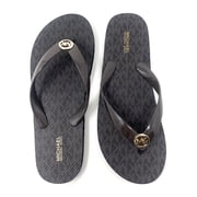 Michael Kors MK Logo PVC Mini Jet Set Print Womens Flip Flop, Brown, 8M
