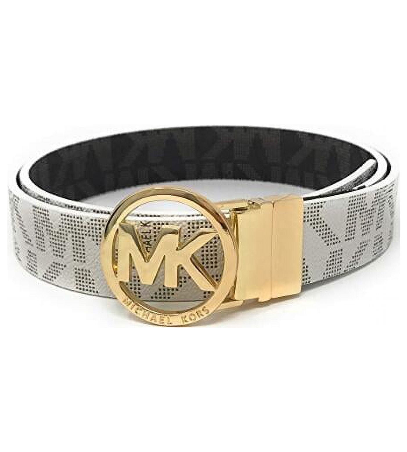 Michael Kors MK logo reversible belt - brown/white NWT Michael Kors Brown Signature Reversible Pave Logo Belt  main image 4